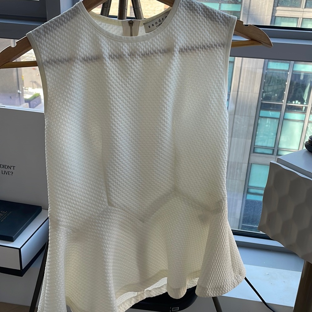 Sandro peplum cream top